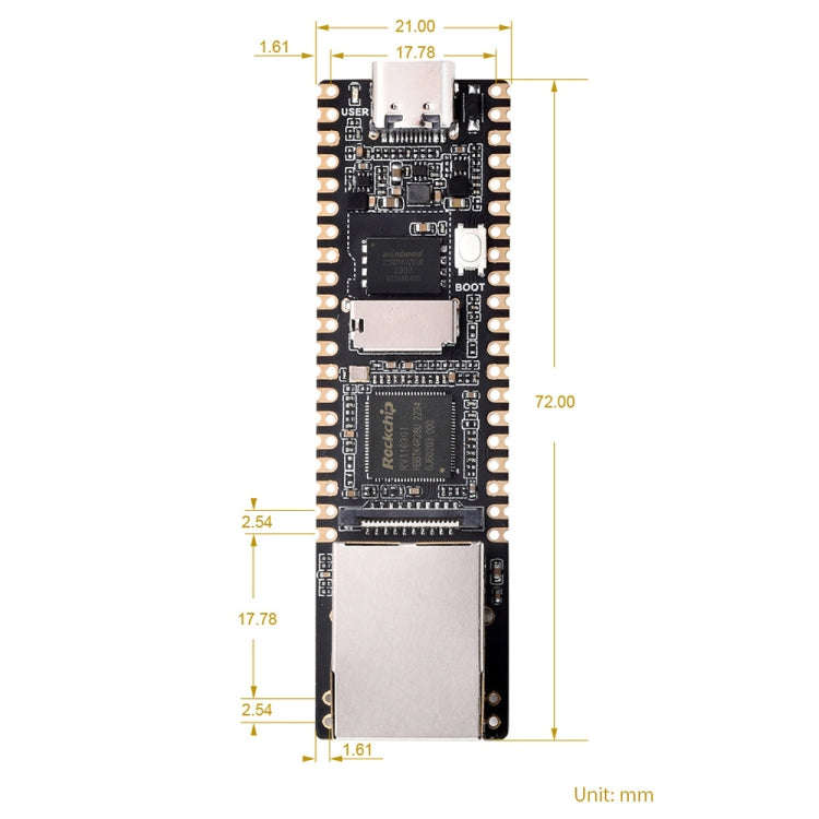Waveshare LuckFox Pico Plus RV1103 Linux Micro Development Board, With Ethernet Port with Header