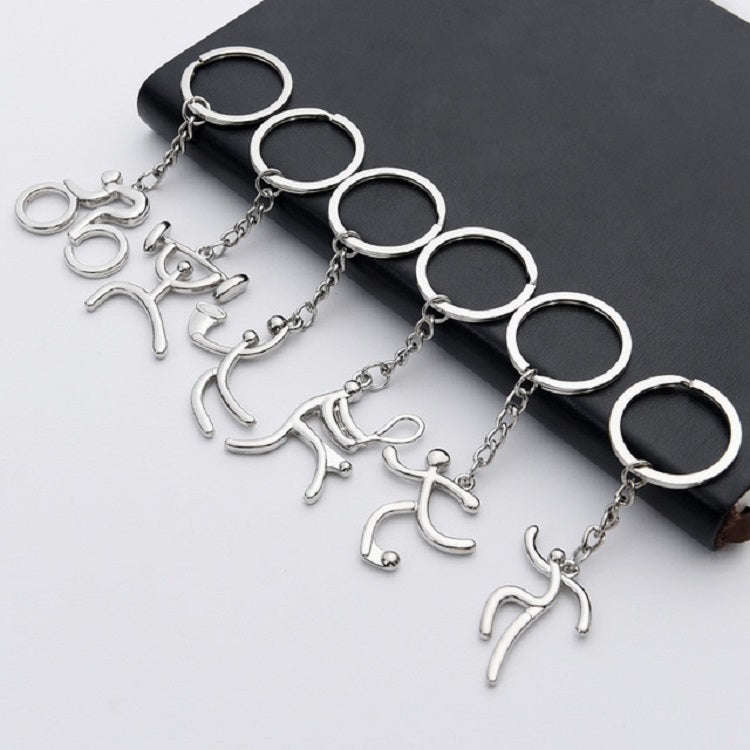 3 PCS Creative Metal Sport Shape Keychain Bag Pendant Small Gift, Style:Weight Lifting(Bright Nic...