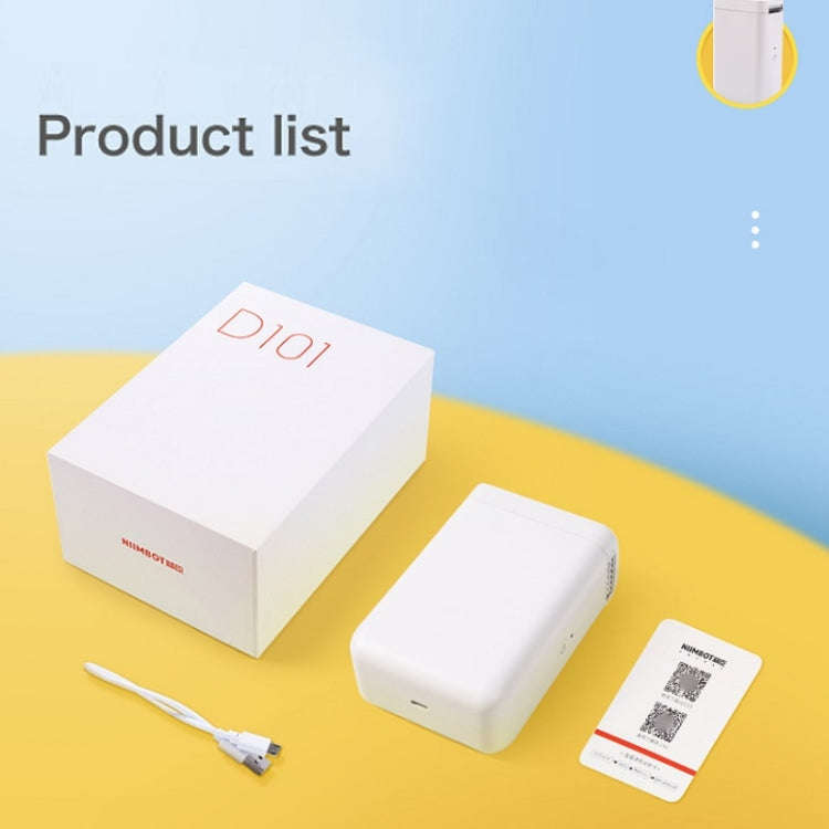 NIIMBOT D101 Handheld Portable Bluetooth Smart No Ink Label Printer, Model: Standard+2 Roll White...