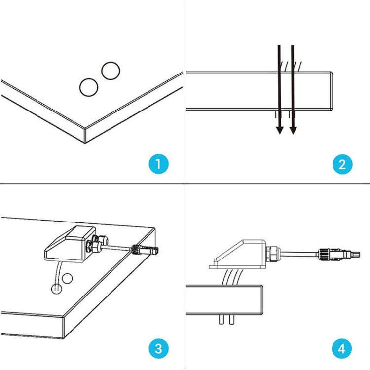 Solar Photovoltaic Plastic Bracket ABS Photovoltaic Car Roof Waterproof Junction Box(White)