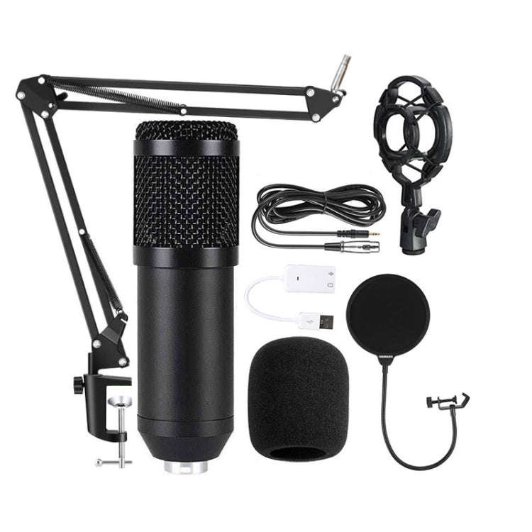 BM800 Condenser Microphone Set With USB Adapter(Black And Black Net)