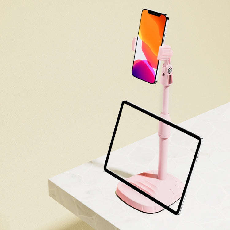 B7 Volcano Telescopic Live Bracket Tablet Phone Dual-Use Stand(Cherry Pink)