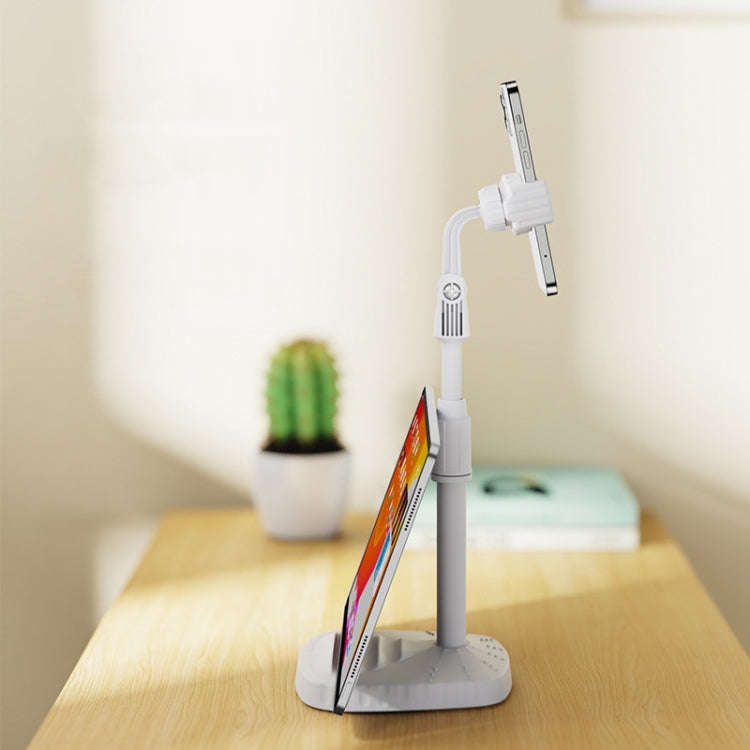 B7 Volcano Telescopic Live Bracket Tablet Phone Dual-Use Stand(Icon White)
