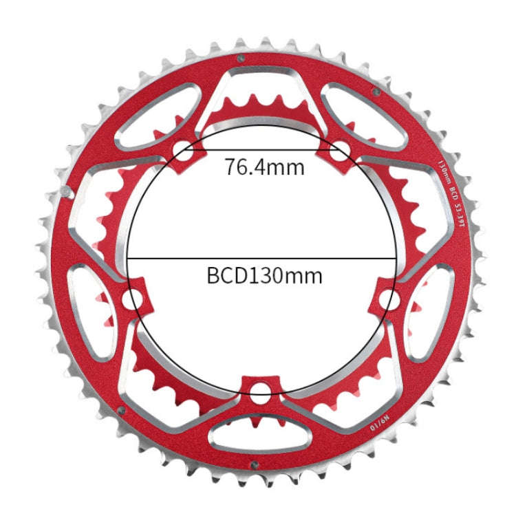 WEST BIKING 2-Piece 53t-39t Road Bike Aluminum Alloy Gear(Black)