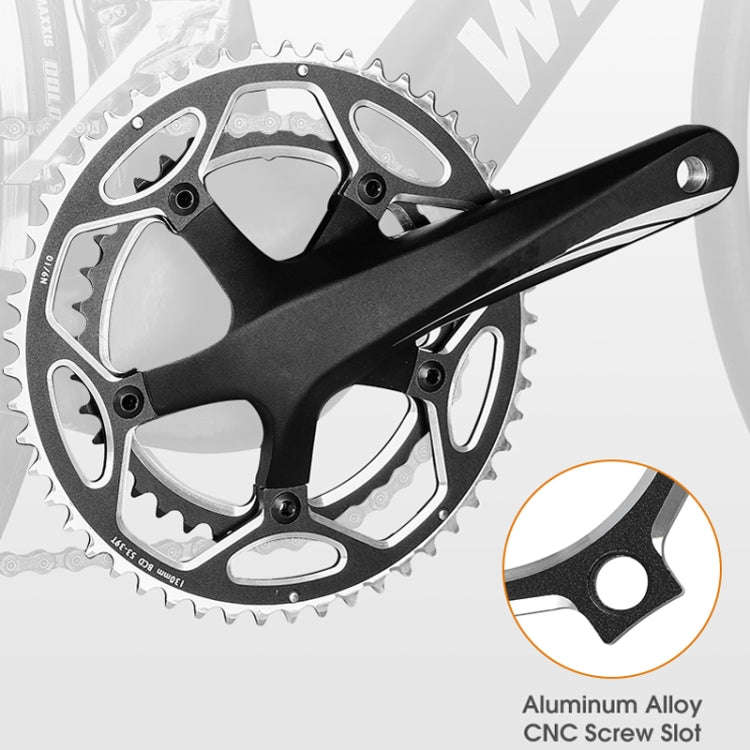 WEST BIKING 2-Piece 53t-39t Road Bike Aluminum Alloy Gear(Black)