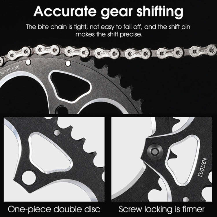 WEST BIKING 34T-50T Road Bike Racing Folding Chainwheel(Red)