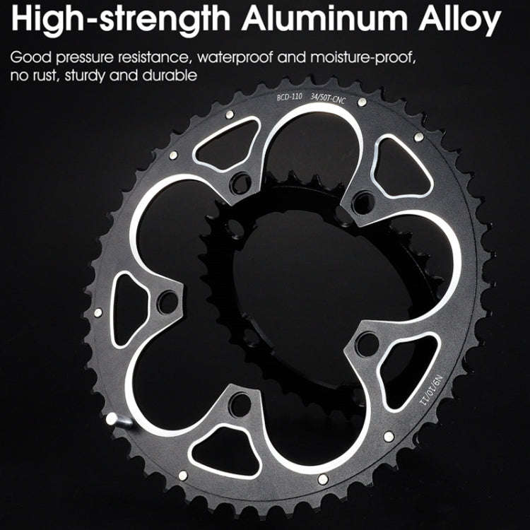 WEST BIKING 34T-50T Road Bike Racing Folding Chainwheel(Black)
