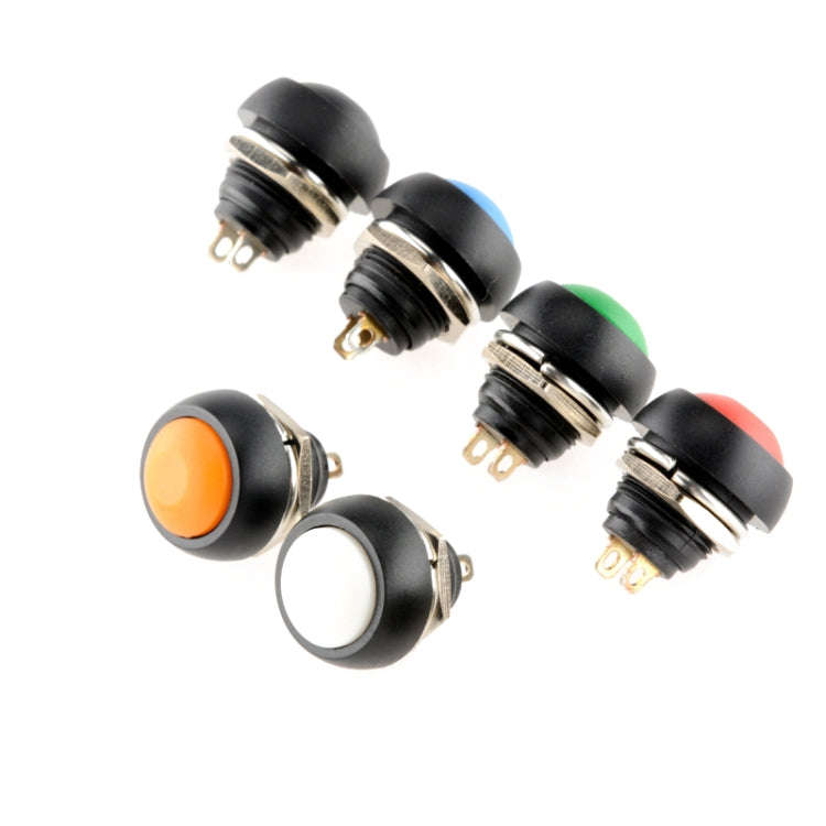 10 PCS Small Waterproof Self-Reset Button Switch(Green)