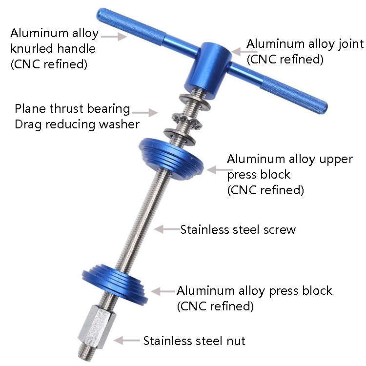 BG-2101 Mountain Bike Bowls Press-To-Enter Center Shaft Installation Disassembly Tool(Blue)