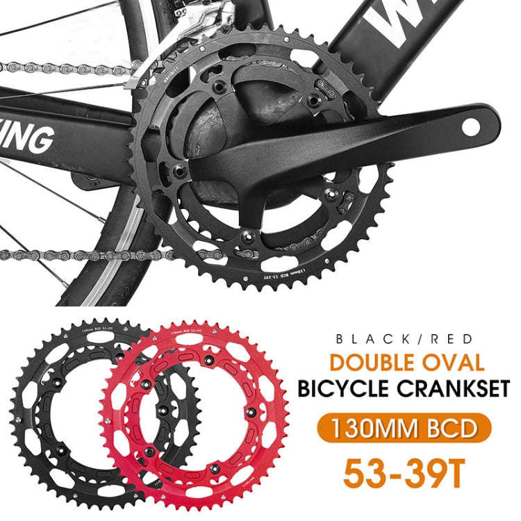 WEST BIKING YP0719274 53-39T Road Bike Crank Racing Double Disc(Red)