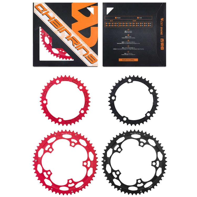 WEST BIKING YP0719274 53-39T Road Bike Crank Racing Double Disc(Red)