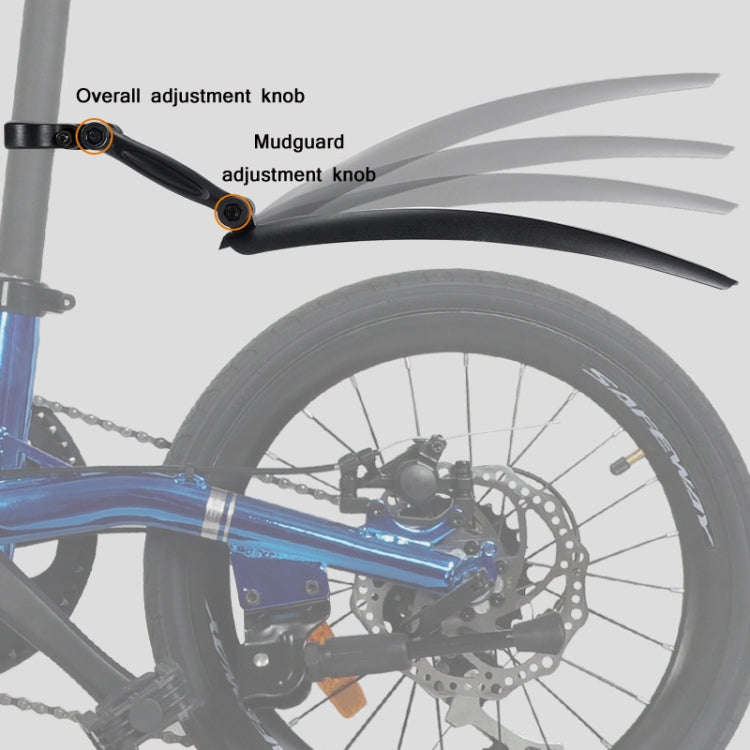 WEST BIKING YP0714018 Bicycle Folding Reflective Mudguard(Black)