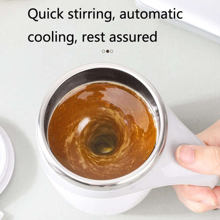 A223 Stainless Steel Automatic Magnetized Coffee Mixing Cup(White)