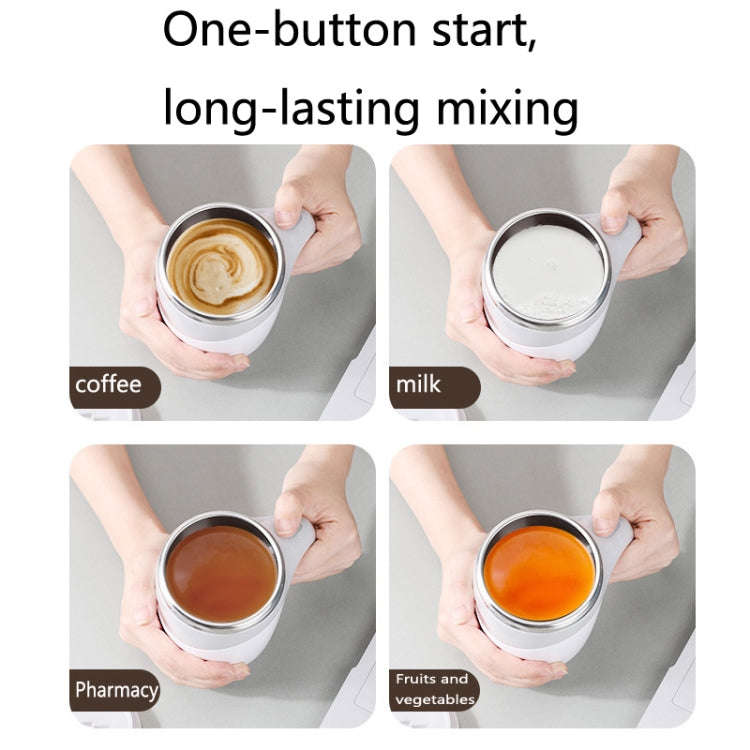 A223 Stainless Steel Automatic Magnetized Coffee Mixing Cup(White)