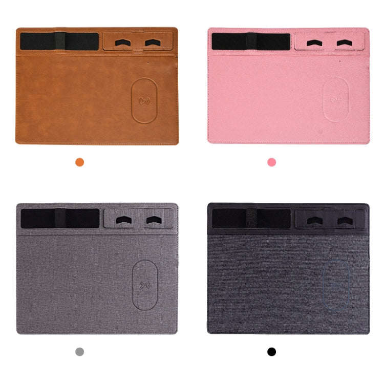 JJ-82401 Mouse Pad with Phone Charging and Phone Holder(Brown)