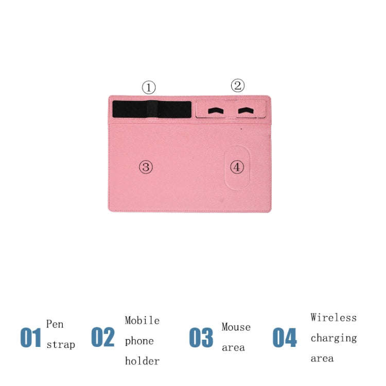 JJ-82401 Mouse Pad with Phone Charging and Phone Holder(Grey)