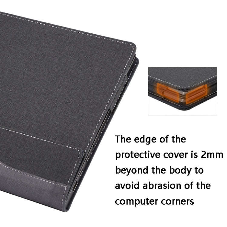 13.9 inch PU Leather Laptop Protective Cover For Lenovo Yoga 5 Pro / Yoga 910(Blue)