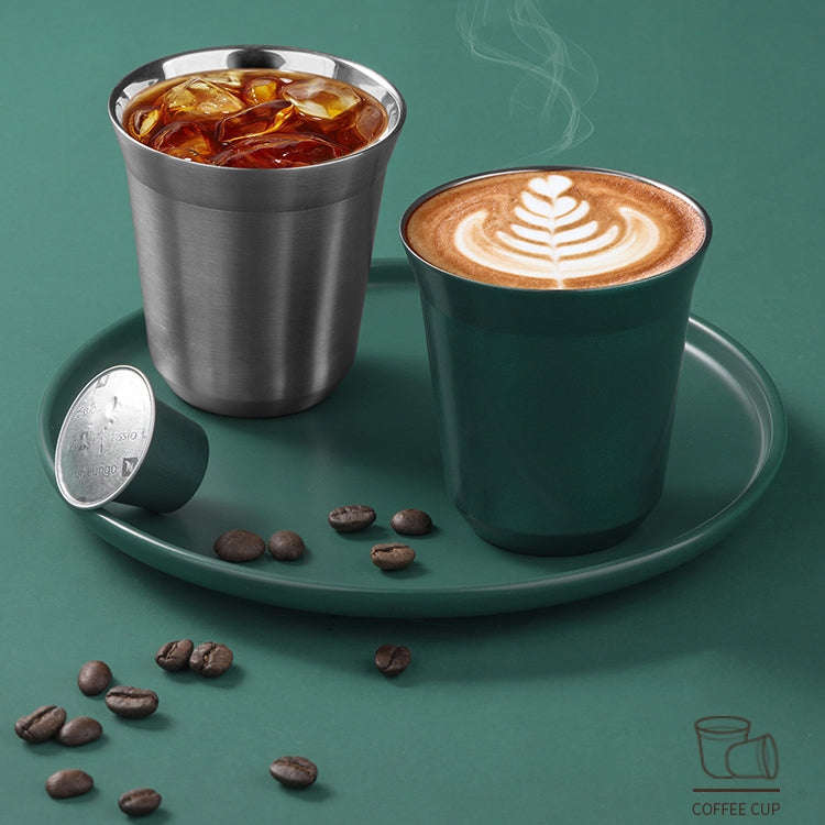 304 Stainless Steel Coffee Capsule Cup Double Insulation Coffee Cup, Style: Small Single Cup