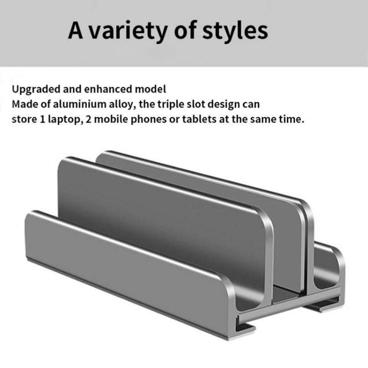 Aluminum Alloy Laptop Tablet Phone Storage Stand, Color: L402 Three Slots (Silver)