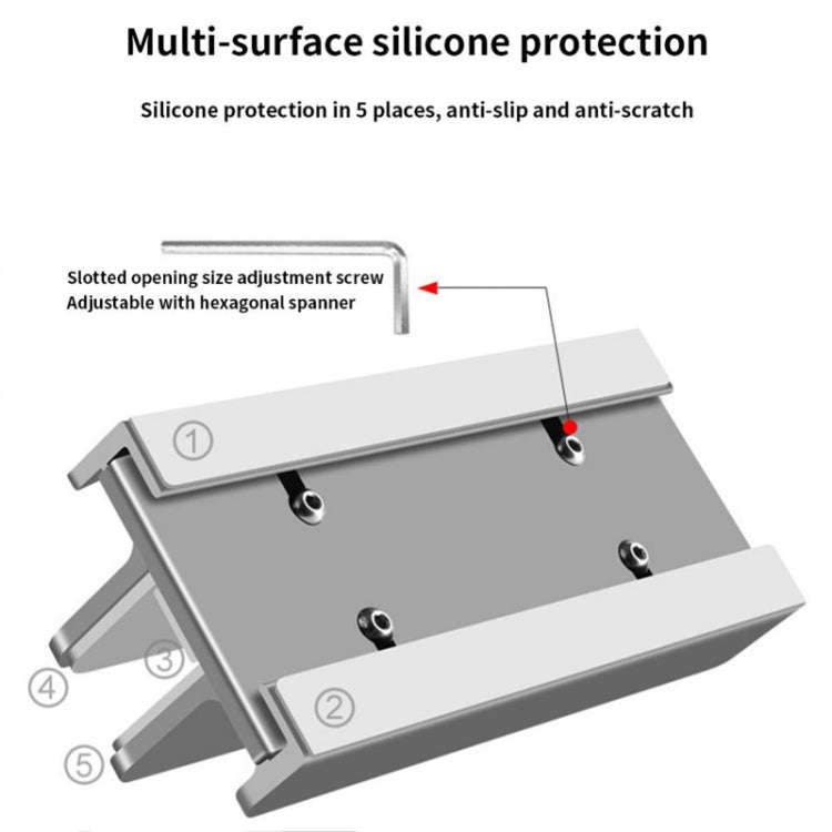 Aluminum Alloy Laptop Tablet Phone Storage Stand, Color: L402 Three Slots (Gray)