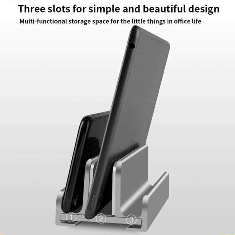 Aluminum Alloy Laptop Tablet Phone Storage Stand, Color: L402 Three Slots (Gray)
