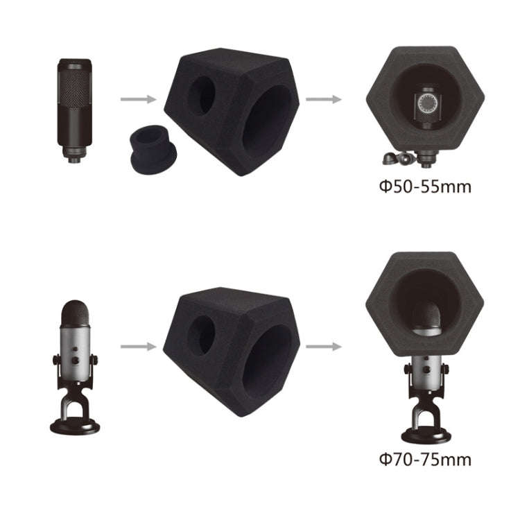 TEYUN Small Microphone Recording Noise Reduction Soundproof Cover