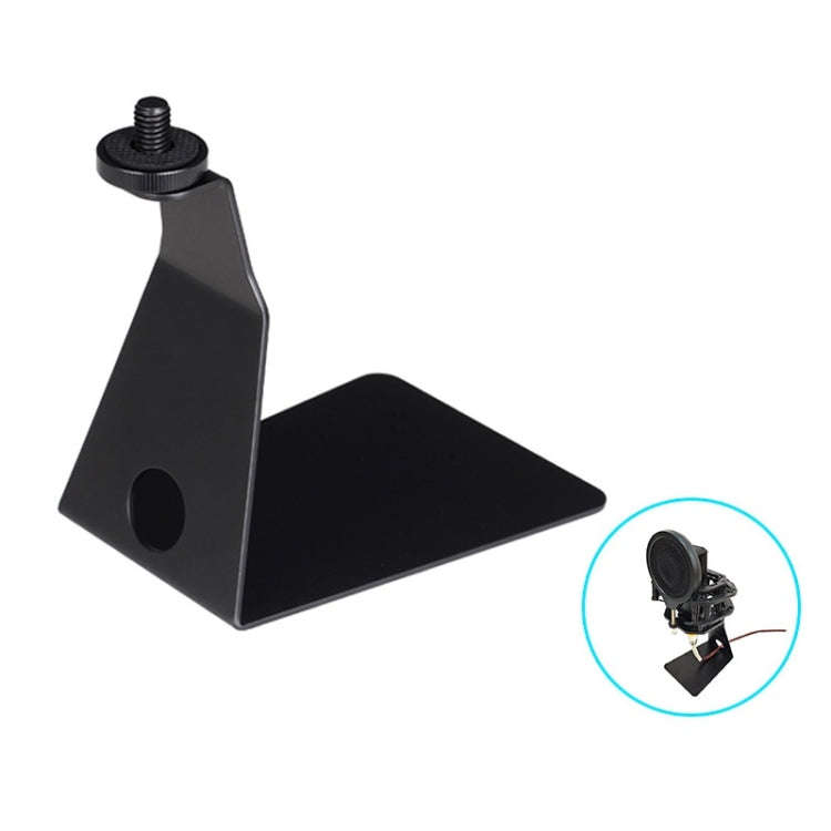 TEYUN L-Shaped Iron Triangle Metal Microphone Stand(Black)