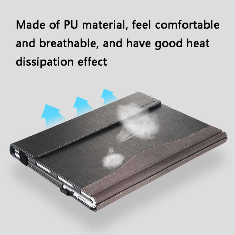 PU Leather Laptop Protective Sleeve For Microsoft Surface Book 1 13.5 inches(Gentleman Gray)
