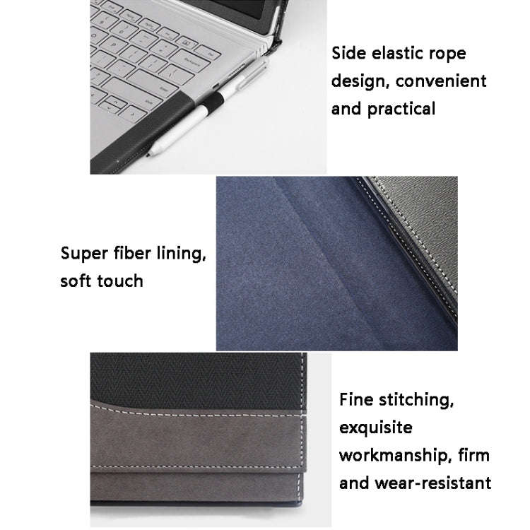 PU Leather Laptop Protective Sleeve For Microsoft Surface Book 1 13.5 inches(Gentleman Gray)