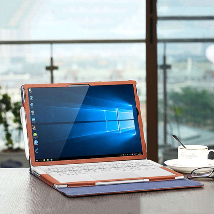 PU Leather Laptop Protective Sleeve For Microsoft Surface Book 1 13.5 inches(Gentleman Gray)