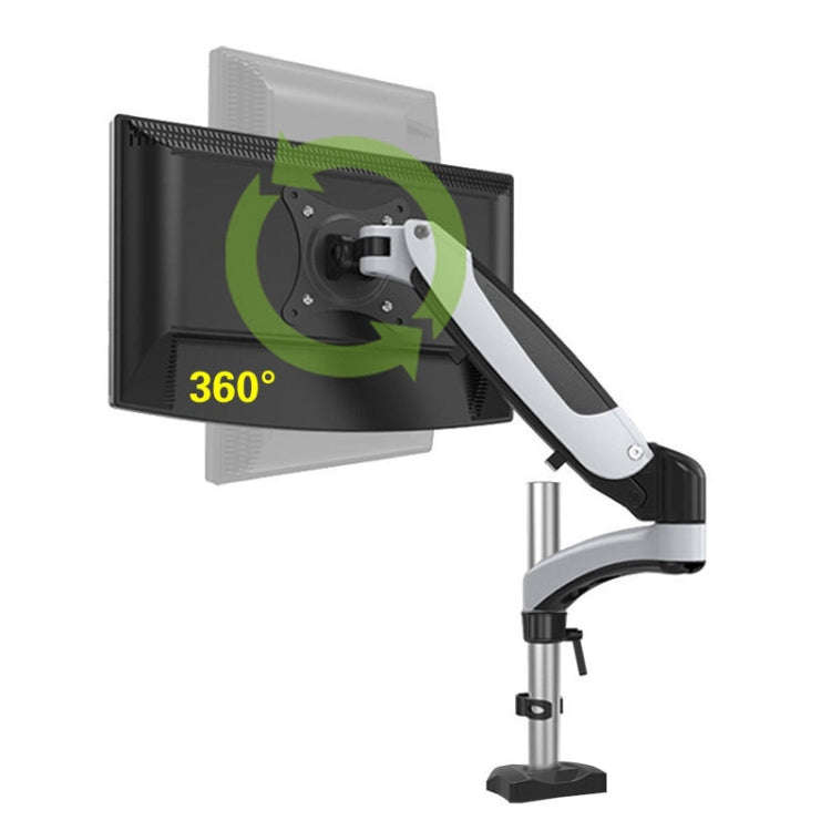 Gibbon Mounts Desktop Lifting Rotating Computer Monitor Stand, Specification Table Clip White GM112C