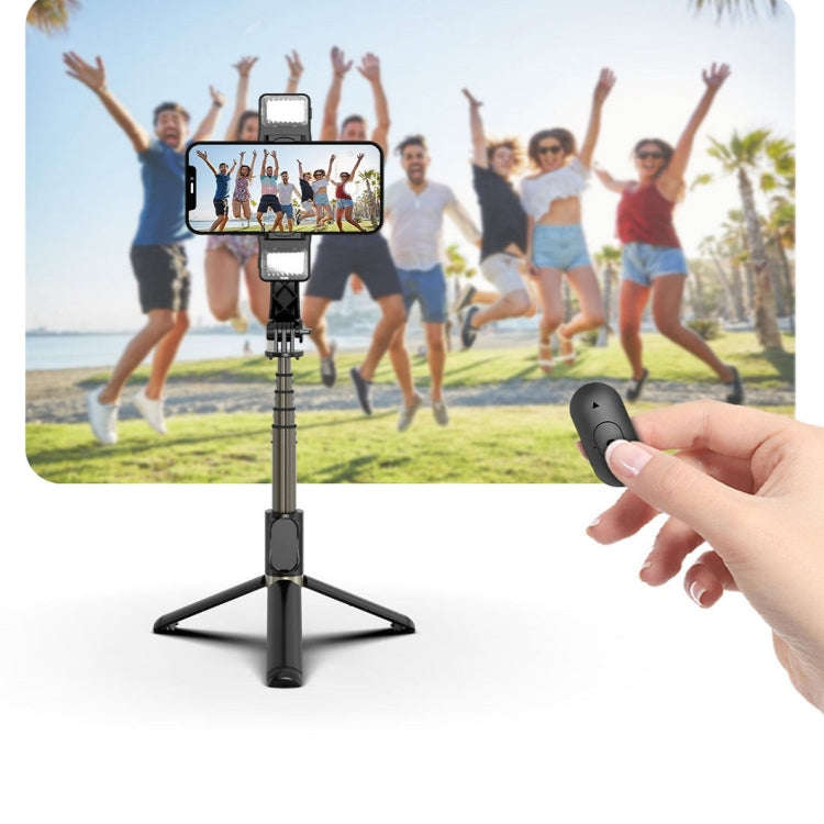CYKE Q08D Handheld Dual Light Bluetooth Mobile Phone Selfie Stick(Black)