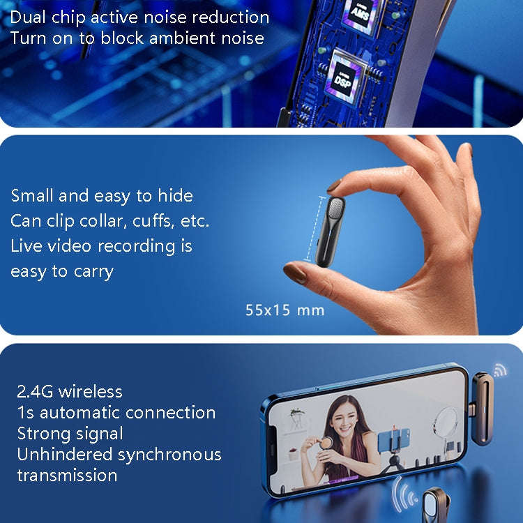 FerTo DX01 Wireless Collar Microphone 2.4G Live Broadcast Equipment, Style: 8 Pin