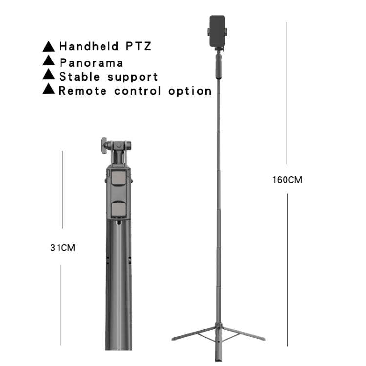 CYKE Folding Telescopic Mobile Phone Broadcast Stand Tripod, Specification: A61-1.6m (Cloud Station)