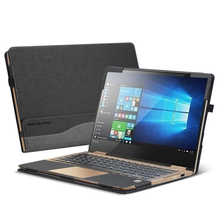 Laptop PU Leather Protective Case For Lenovo Yoga 720-13(Gentleman Gray)
