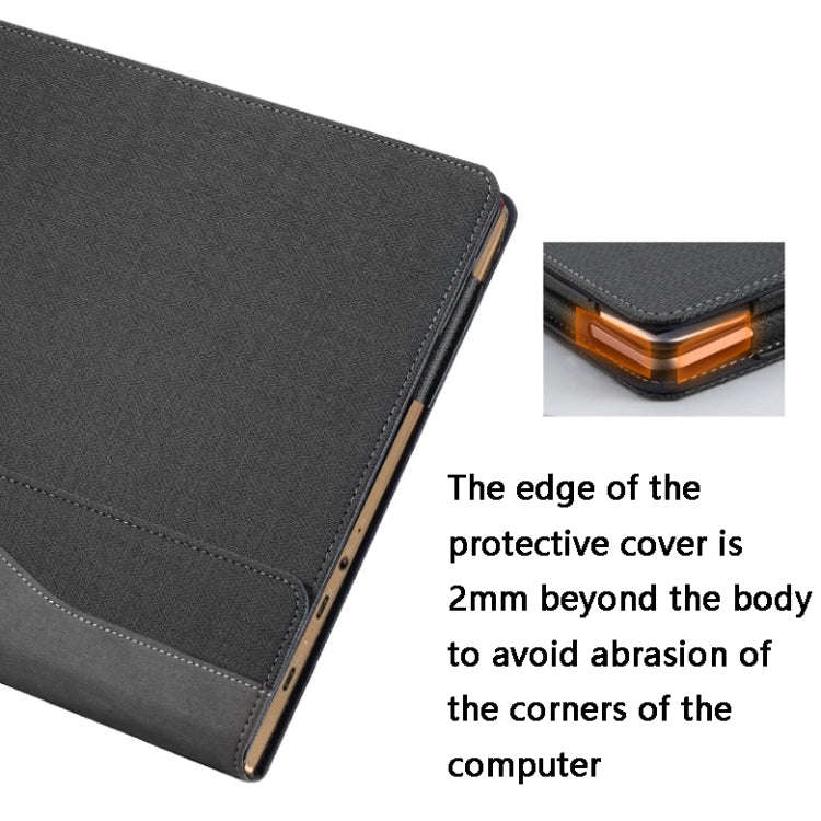 Laptop PU Leather Protective Case For Lenovo Yoga 720-13(Gentleman Gray)