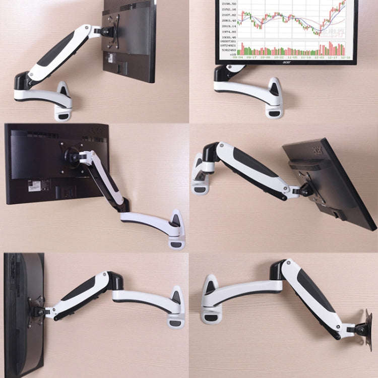 Gibbon Mounts GM112W Wall-Mounted Gas Spring Lifting Computer Monitor Stand(Factory Color)