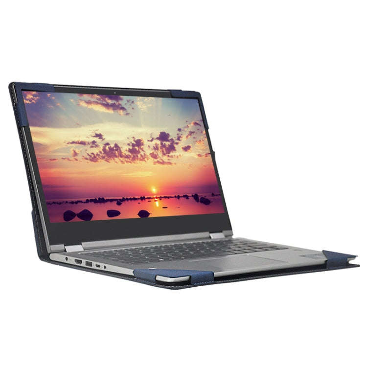 Laptop PU Leather Protective Case For Lenovo Yoga 530-14(Blue)