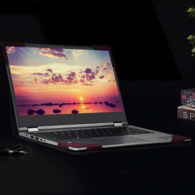 PU Leather Laptop Case For HP Spectre X360 13-AW 13.3(Wine Red)
