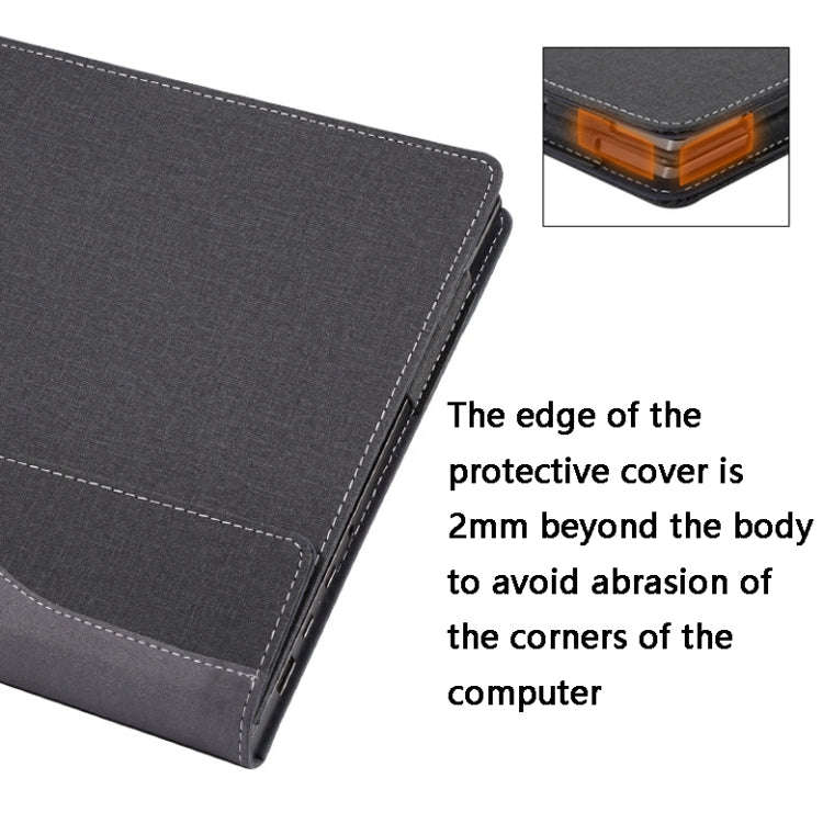 PU Leather Laptop Protective Case For Huawei Honor MagicBook(Wine Red)