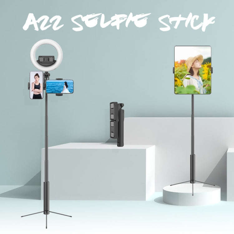 CYKE A22 Bluetooth Remote Control With Tripod Photo Live Bracket A22-80CM-Black (Dual Camera)