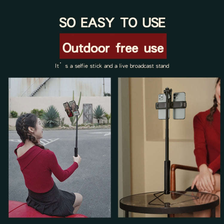 CYKE A22 Bluetooth Remote Control With Tripod Photo Live Bracket A22-80CM-Black (Dual Camera)