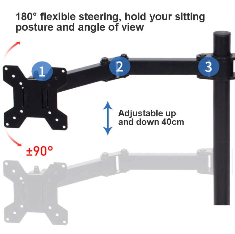 Desktop Lifting Monitor Stand Bracket Double Screen Table Clip