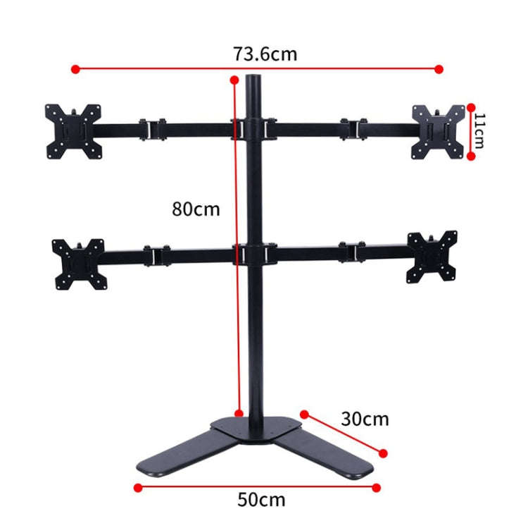 Desktop Lifting Monitor Stand Bracket Four Screen  Desk Base