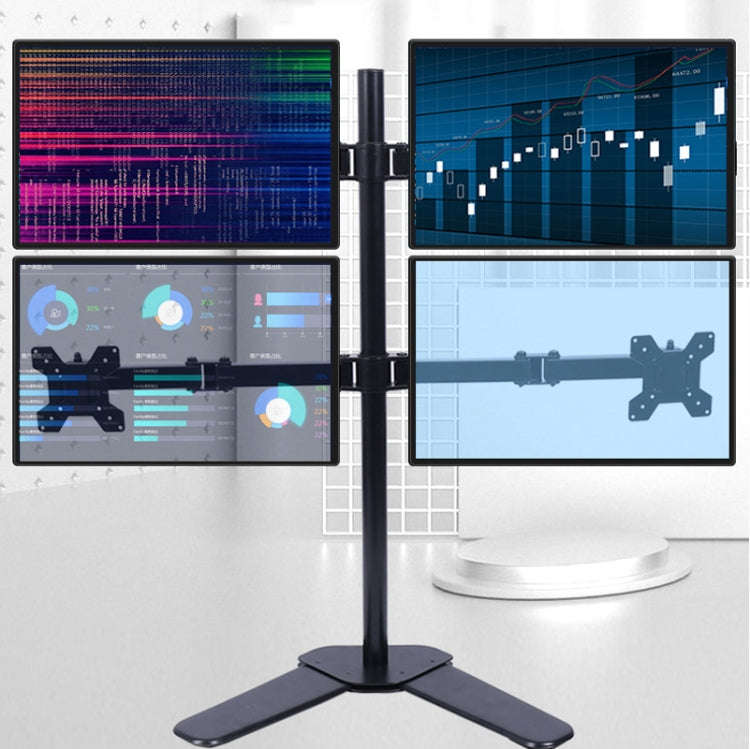 Desktop Lifting Monitor Stand Bracket Four Screen  Desk Base