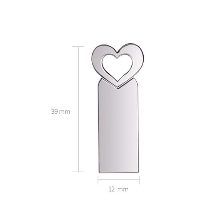 Zshqu2 Heart-Shaped USB 2.0 High Speed Metal USB Flash Drives, Capacity: 4GB(White)