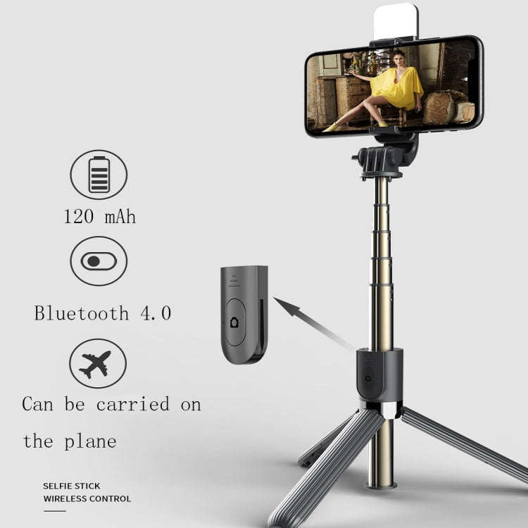 L03S Bluetooth Fill Light Tripod Integrated Selfie Stick(Black)