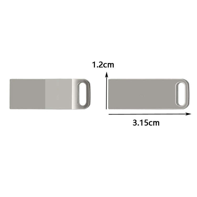 JHQG1 Step Shape Metal High Speed USB Flash Drives, Capacity: 64GB(Silver Gray)