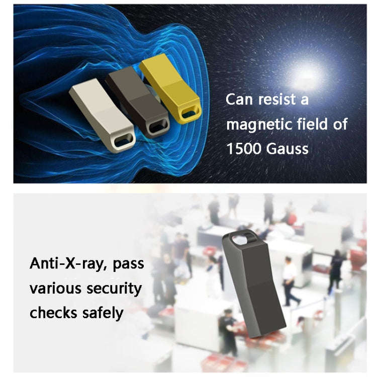 JHQG1 Step Shape Metal High Speed USB Flash Drives, Capacity: 64GB(Silver Gray)