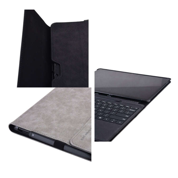 13 inch Leather Tablet Protective Case For Microsoft Surface Pro X, Color: Black + Power Bag